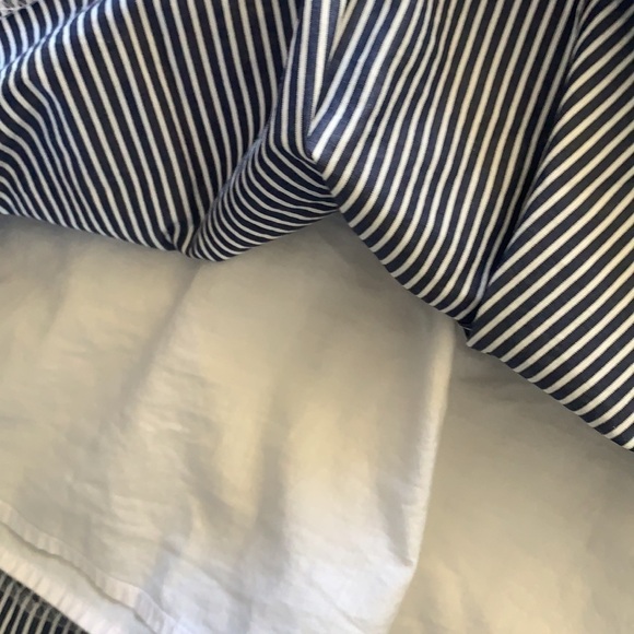 Gap striped Navy Blue white midi cotton size 0 summer beach fit and flare casual - Picture 6 of 9